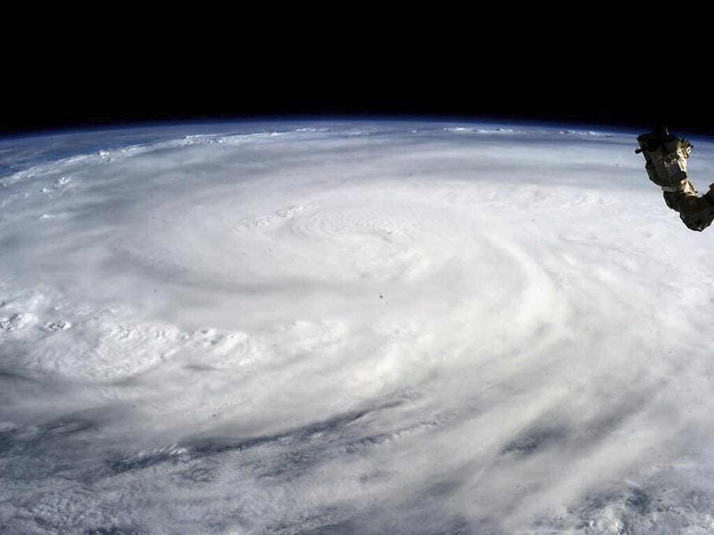 Typhoon Haiyan is photographed by Astronaut Karen L Nyberg aboard the Internatioal Space Station